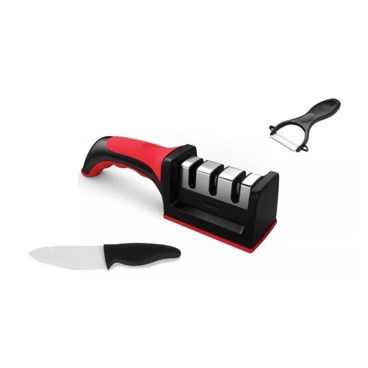AFILADOR DE CUCHILLOS Y TIJERAS 3 EN 1 ➕ ¡CUCHILLO Y PELAPAPA DE REGALO! 🎁🍴